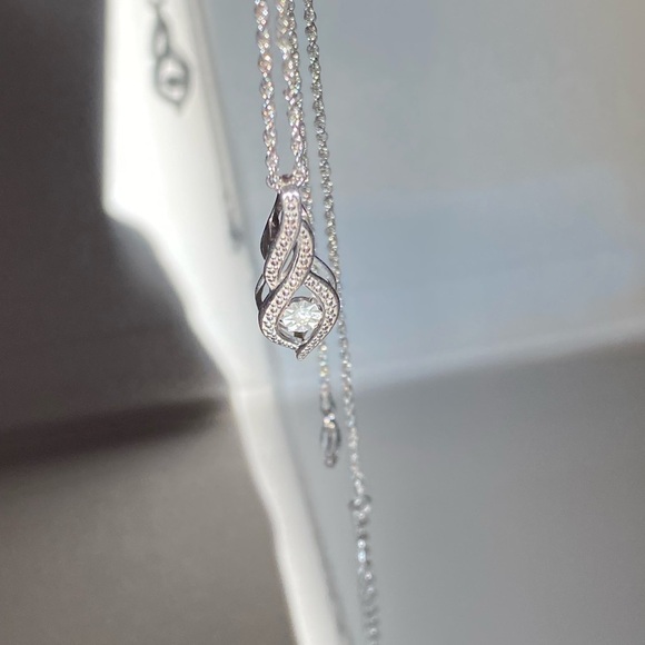GENUINE Diamond necklace 925 Sterling silver - Picture 14 of 15